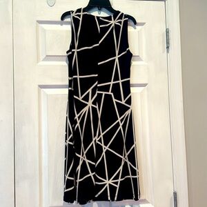 Tommy Hilfiger Size 2 Black dress with off white geometric lines